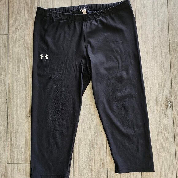 Under Armour Pants - Under Armour Heat Gear Compression Capri Legging - Black - Women's Size Large